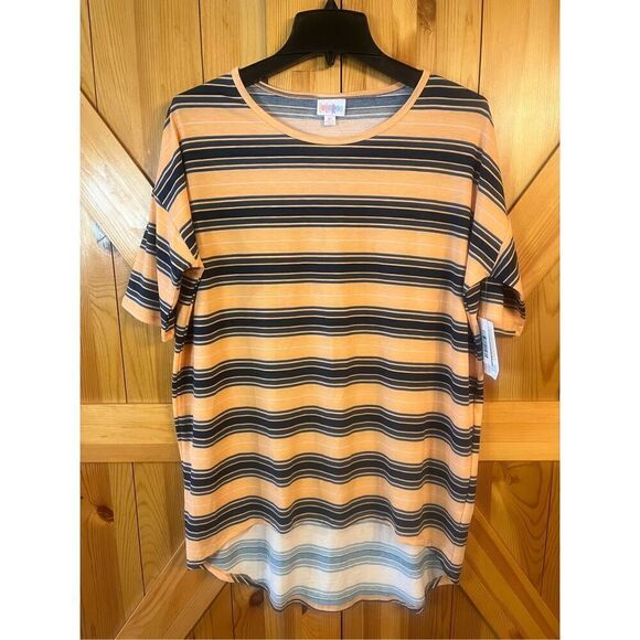 LuLaRoe Irma Tunic Shirt Size XS Striped Short Sleeves nwt (3521) - Picture 1 of 5